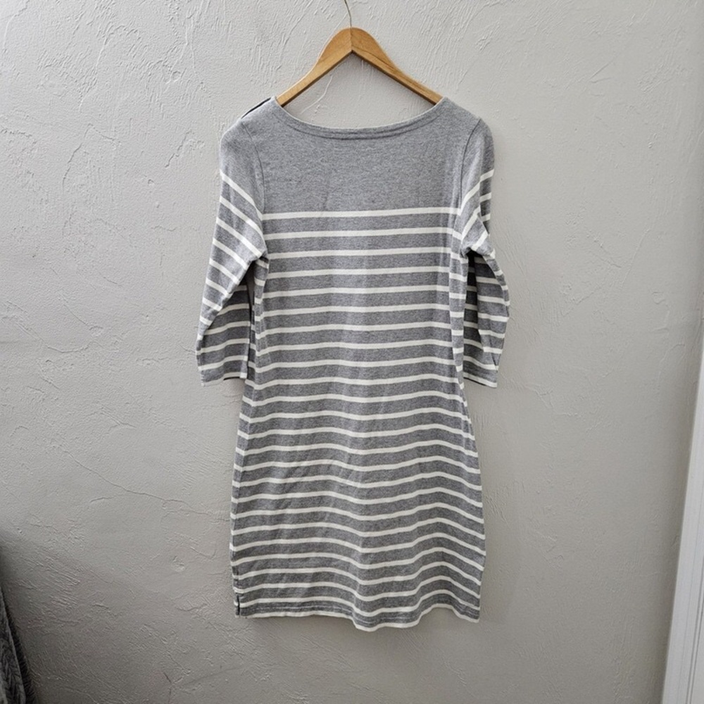 Striped Gray and White Women's Knit Dress